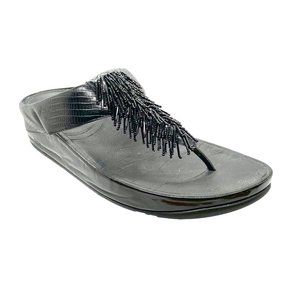 FitFlop Women’s ChaCha Toe Post Sandals in Black size 10